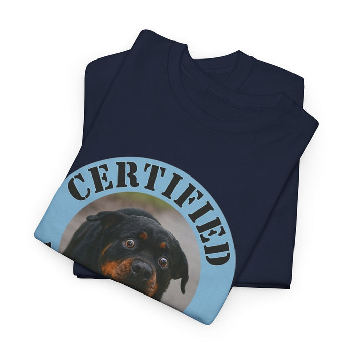Certified Velcro Dog T‑Shirt — Funny Rottweiler Pet Lover Tee