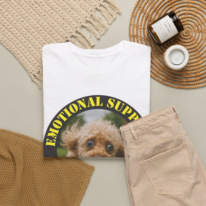 Emotional Support Human T‑Shirt — Cute Rescue Dog Badge Tee