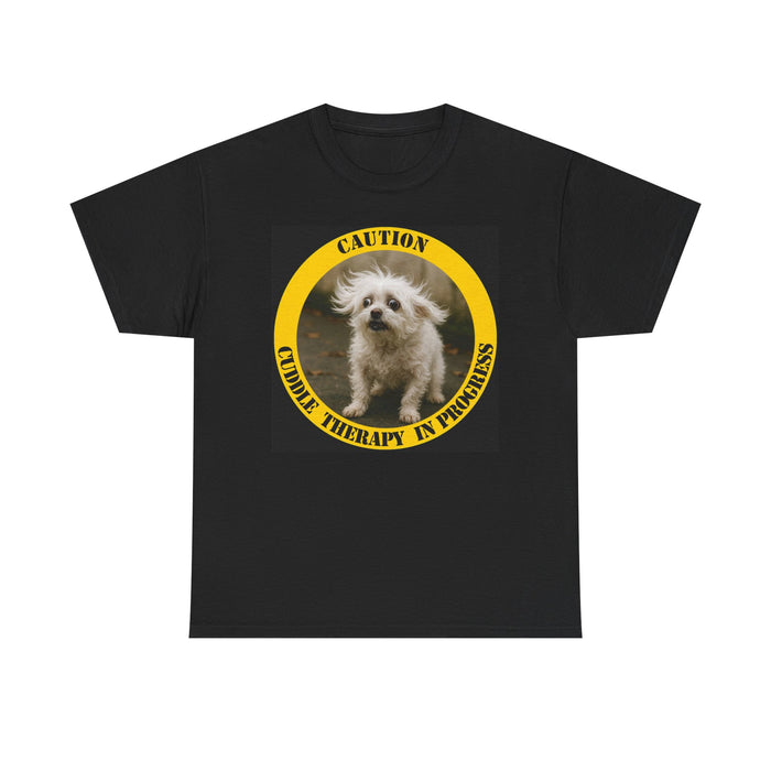 Caution: Cuddle Therapy in Progress – Dog Photo T-Shirt