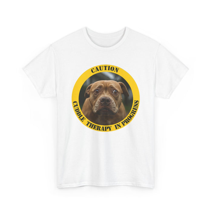 Dog Therapy T‑Shirt — "Caution: Canine Therapy in Progress"