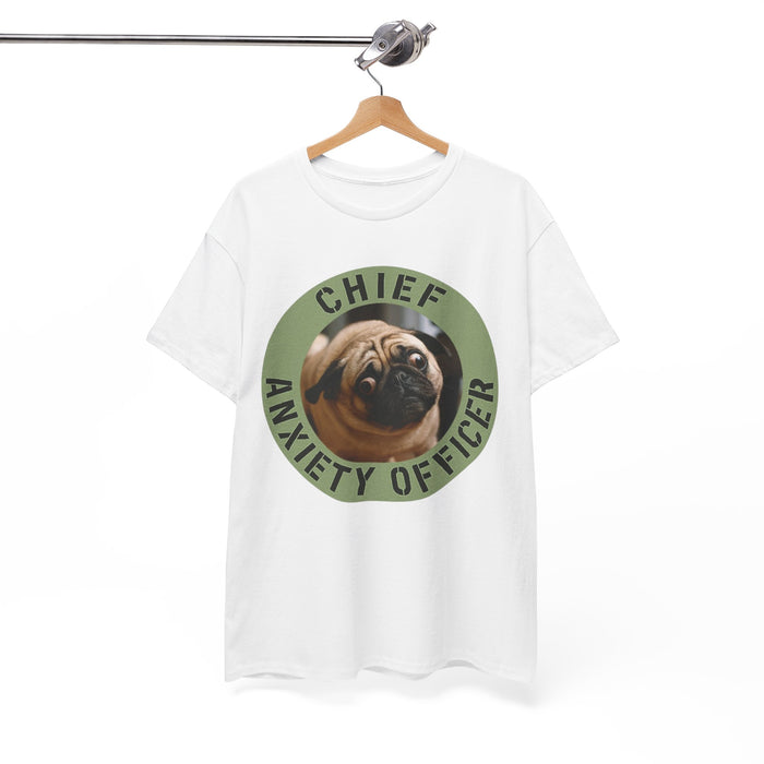 Chief Anxiety Officer T-Shirt — Funny Pug Dog Graphic Tee