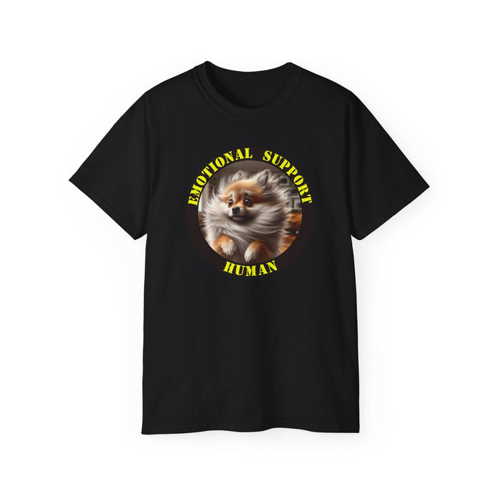 Emotional Support Human Tee - Unisex Cotton Shirt, Funny Dog Lover Gift, Pet Parent Apparel, Quirky Graphic Tee, Supportive Humor Wear