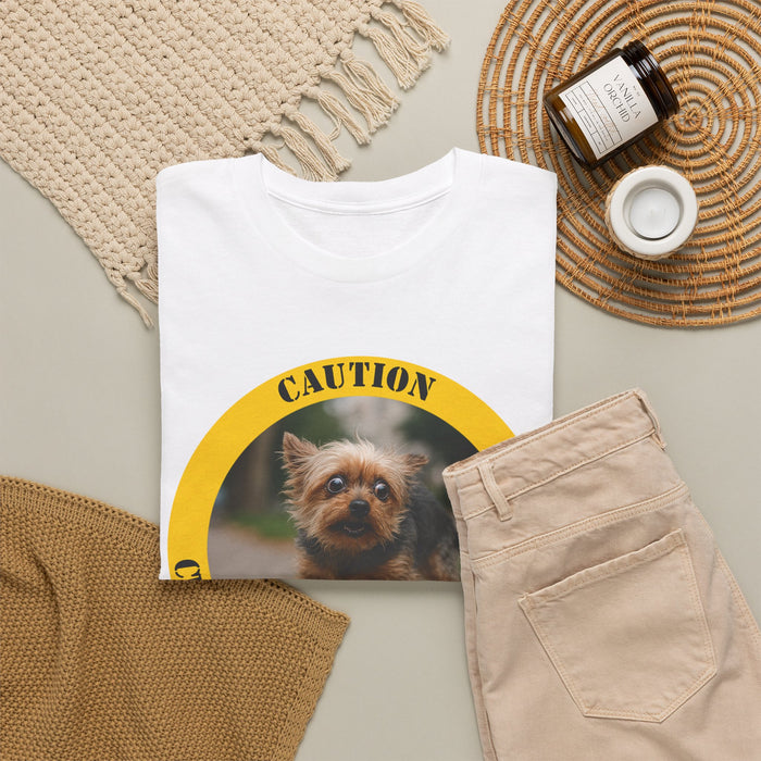 T-Shirt — Caution: Canine Therapy In Progress Cute Dog Badge Tee