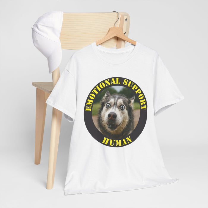 Emotional Support Human T-Shirt – Funny Husky Pet Lover Tee