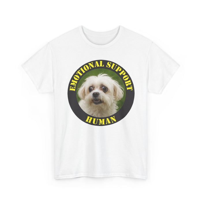 Emotional Support Human T‑Shirt — Cute Dog Photo Tee for Pet Lovers