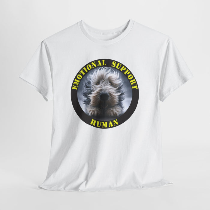 Emotional Support Human T-Shirt — Cute Dog Face Graphic Tee for Dog Lovers