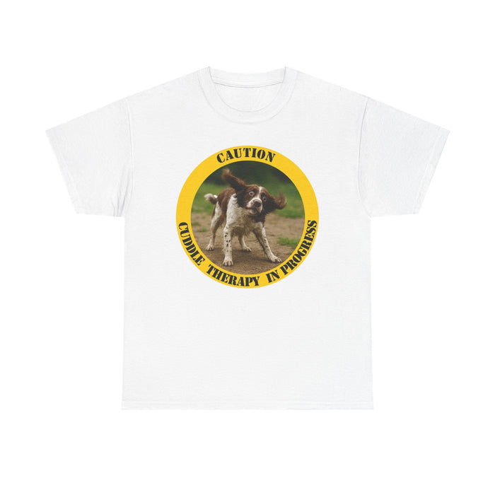 T-Shirt — "Caution: Canine Therapy In Progress" Cute Dog Graphic Tee