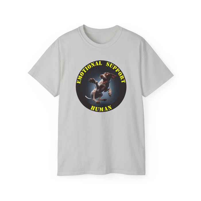 Emotional Support Human Tee - Unisex Cotton Shirt, Funny Dog Lover Gift, Pet Parent Apparel, Quirky Graphic Tee, Supportive Humor Wear