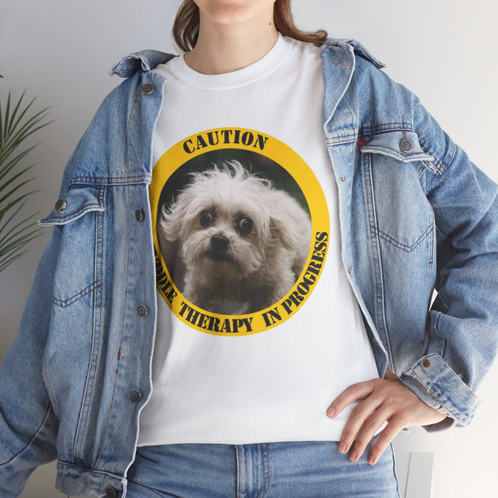 T‑Shirt — Caution: Cuddle Therapy in Progress (Cute Dog Graphic)