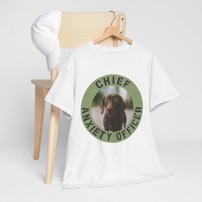Chief Anxiety Officer T-Shirt — Funny Dog Graphic Tee for Pet Lovers