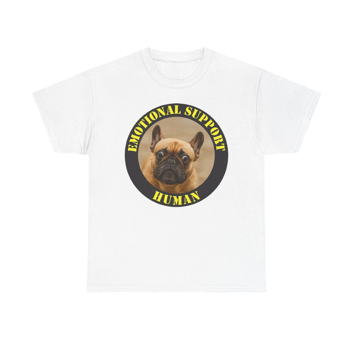 Emotional Support Human Tee — Cute French Bulldog Circle Graphic