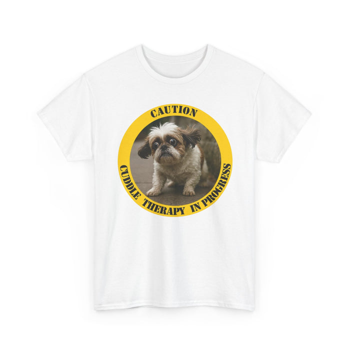 Dog Therapy T-Shirt — “Caution: Canine Therapy in Progress” Cute Pet Tee