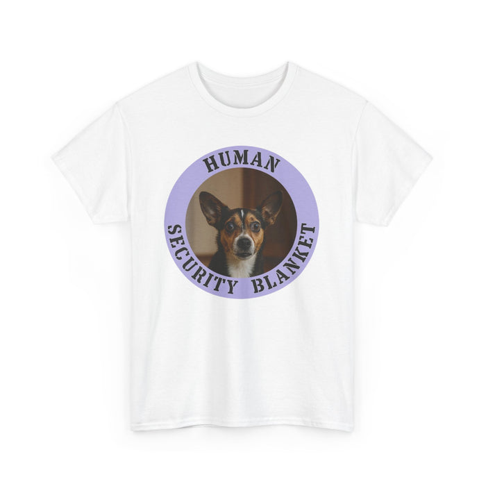 Human Security Blanket Tee — Cute Dog Photo Graphic T-Shirt