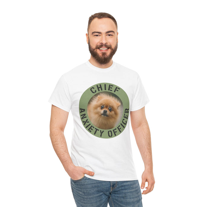 Chief Anxiety Officer Dog T-Shirt — Funny Pomeranian Pet Tee