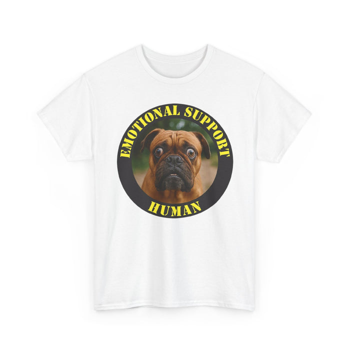 Emotional Support Human T‑Shirt — Cute Pug Pet Lover Tee