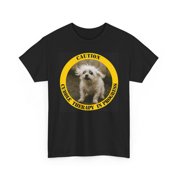 Caution: Cuddle Therapy in Progress – Dog Photo T-Shirt