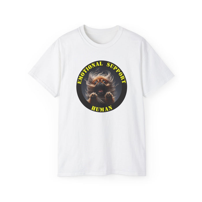 Emotional Support Human Tee - Unisex Cotton Shirt, Funny Dog Lover Gift, Pet Parent Apparel, Quirky Graphic Tee, Supportive Humor Wear