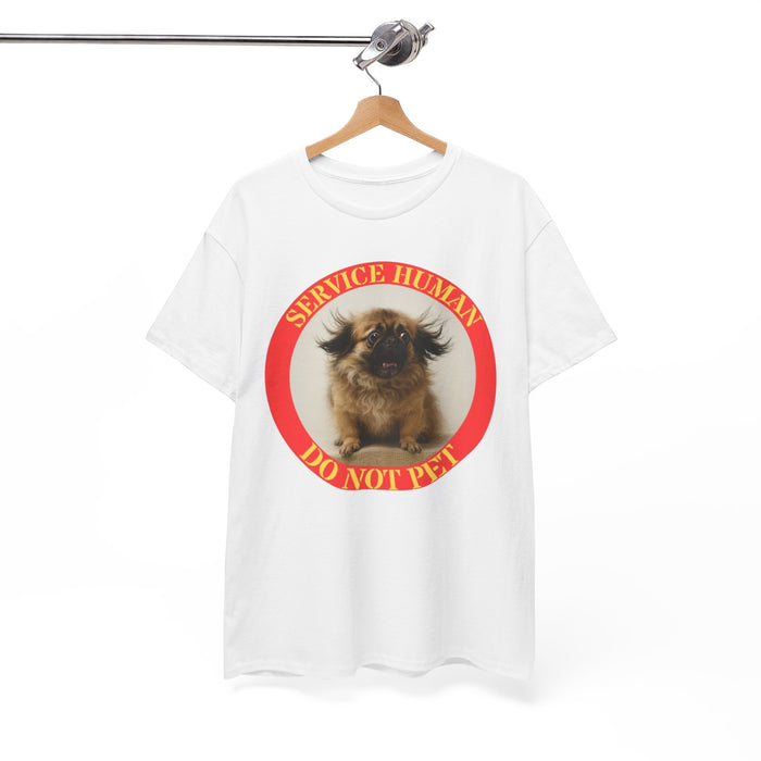 T-Shirt — "Service Human Do Not Pet" Cute Pekingese Dog Graphic Tee