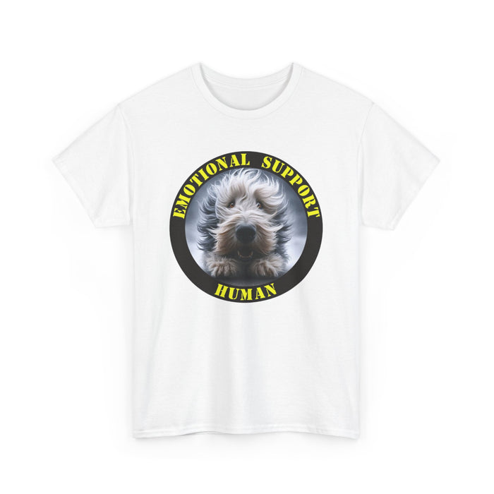 Emotional Support Human T-Shirt — Cute Dog Face Graphic Tee for Dog Lovers