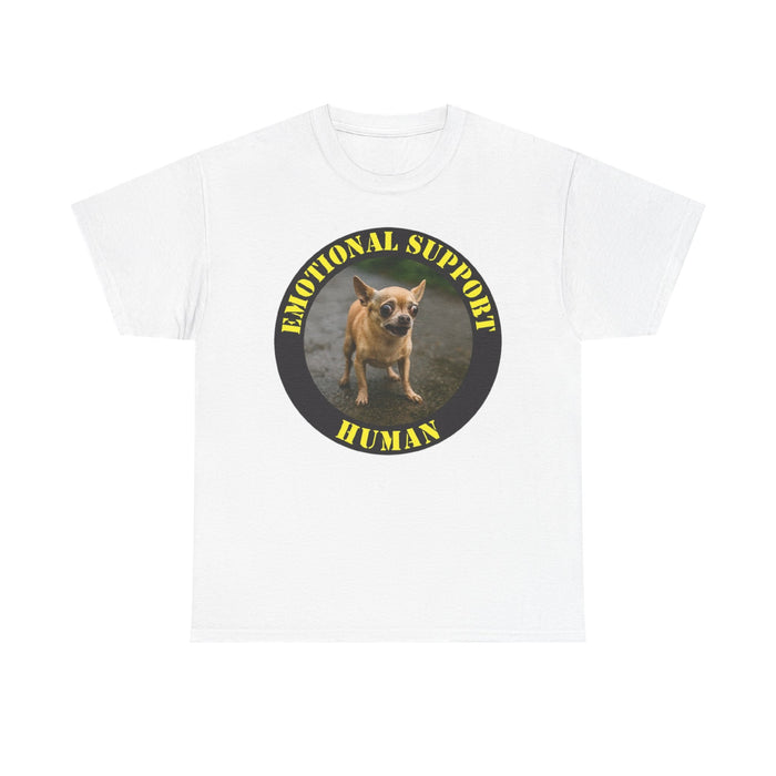 Emotional Support Human T‑Shirt — Cute Dog Badge Tee for Pet Lovers