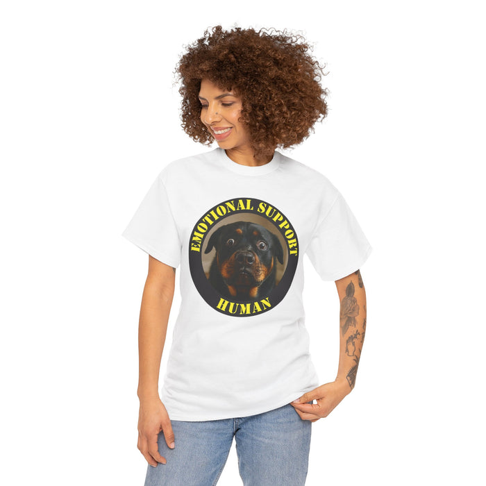 Emotional Support Human T-Shirt — Funny Rottweiler Pet Lover Tee