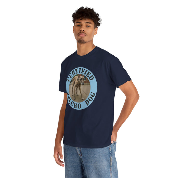 Certified Velcro Dog T-Shirt – Funny Greyhound/Whippet Pet Lover Tee
