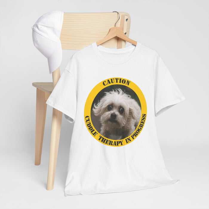 T‑Shirt — Caution: Cuddle Therapy in Progress (Cute Dog Graphic)