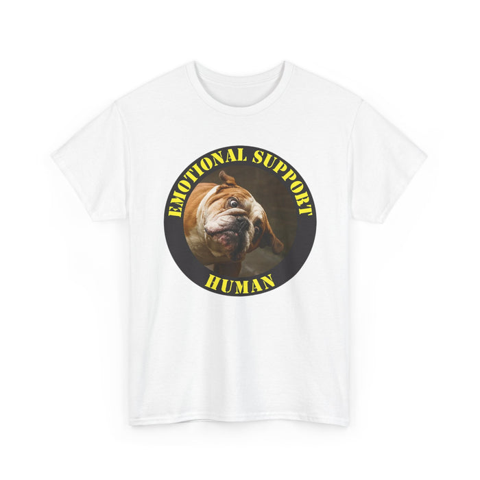 Emotional Support Human T‑Shirt — Funny Dog Face Graphic Tee