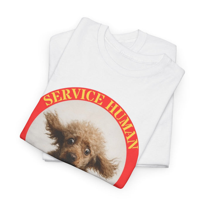 Service Human Do Not Pet T-Shirt — Funny Service Dog Tee with Poodle Photo