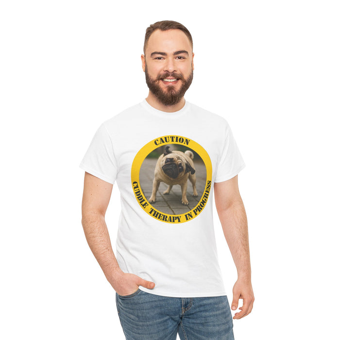 Pug Caution 'Cuddle Therapy in Progress' T-Shirt