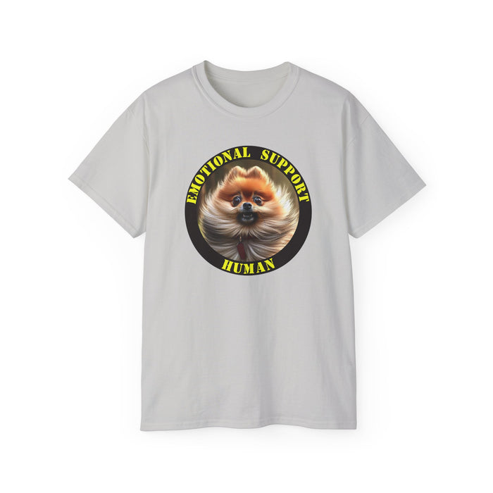 Emotional Support Human Tee - Unisex Cotton Shirt, Funny Dog Lover Gift, Pet Parent Apparel, Quirky Graphic Tee, Supportive Humor Wear