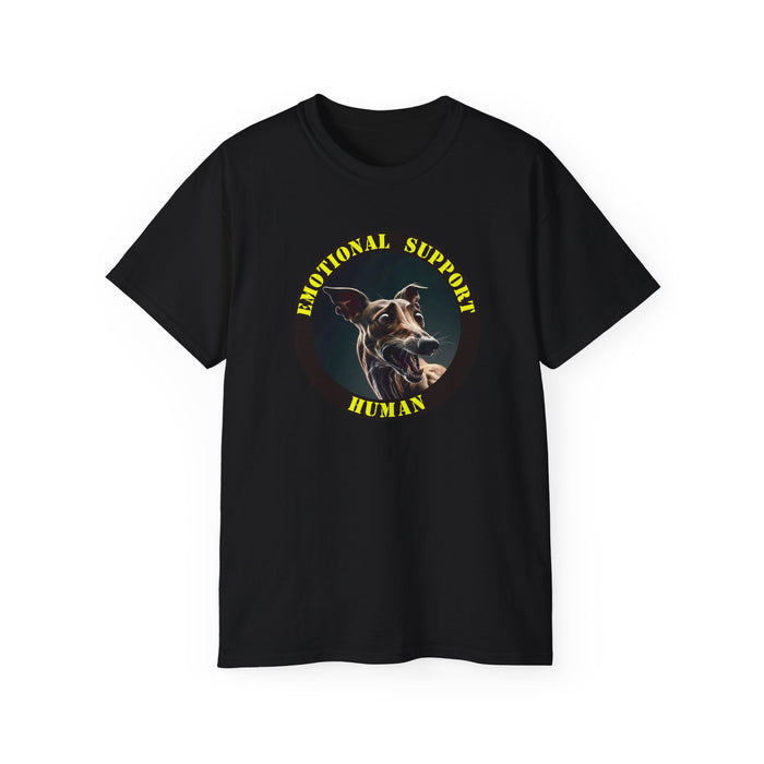 Emotional Support Human Tee - Unisex Cotton Shirt, Funny Dog Lover Gift, Pet Parent Apparel, Quirky Graphic Tee, Supportive Humor Wear