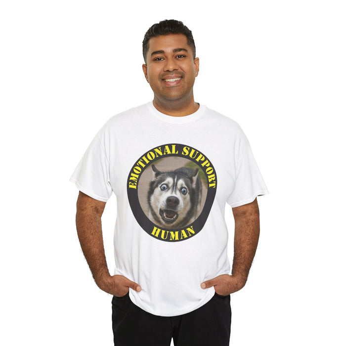 Emotional Support Human T‑Shirt — Funny Husky Pet Lover Tee