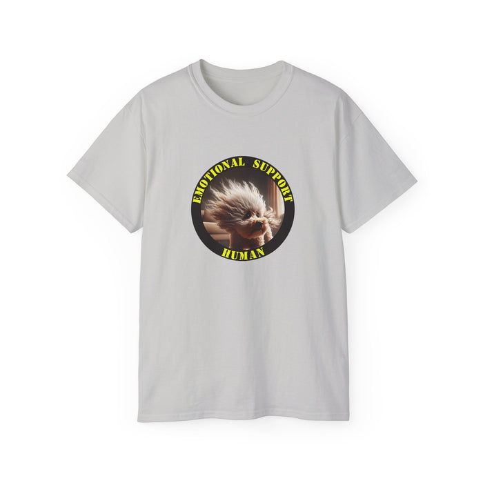 Emotional Support Human Tee - Unisex Cotton Shirt, Funny Dog Lover Gift, Pet Parent Apparel, Quirky Graphic Tee, Supportive Humor Wear