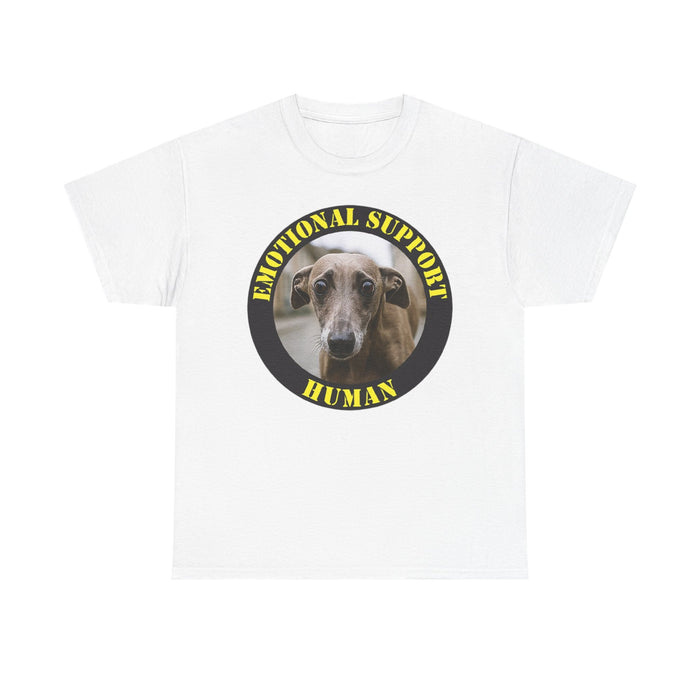 Emotional Support Human Tee — Funny Dog Portrait Shirt for Pet Lovers