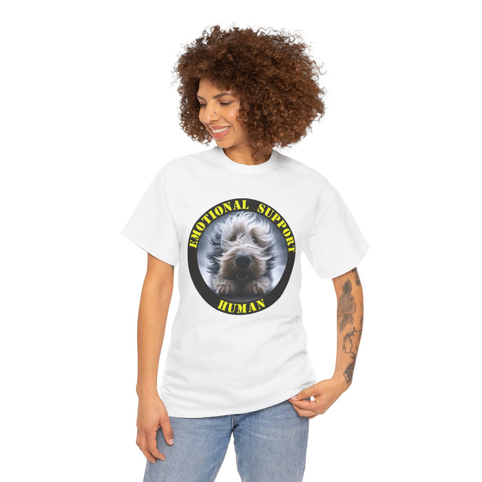 Emotional Support Human T-Shirt — Cute Dog Face Graphic Tee for Dog Lovers