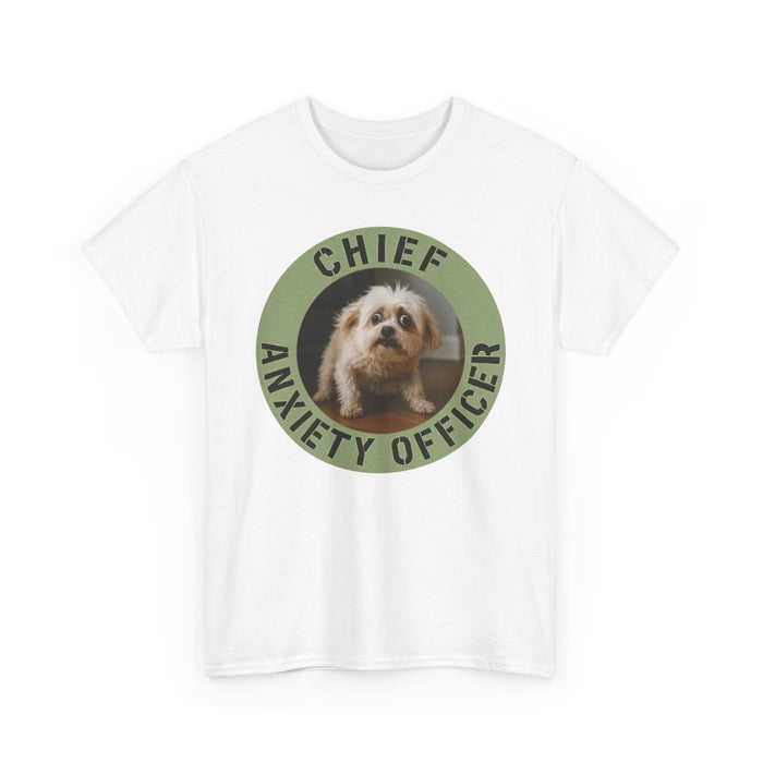 Chief Anxiety Officer Tee — Cute Dog Graphic T-Shirt for Dog Lovers & Anxious Humor
