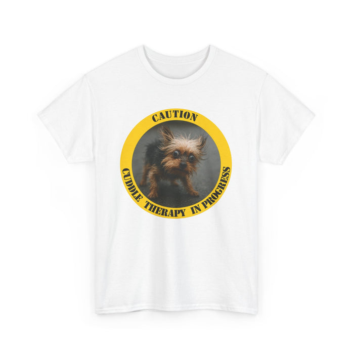 T‑Shirt — "Caution: Cuddle Therapy in Progress" Dog Graphic Tee