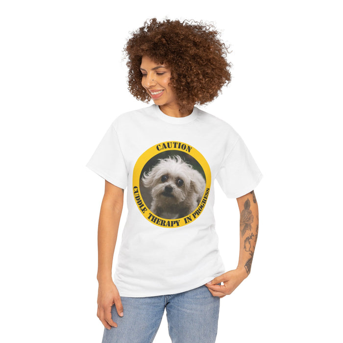 T‑Shirt — Caution: Cuddle Therapy in Progress (Cute Dog Graphic)