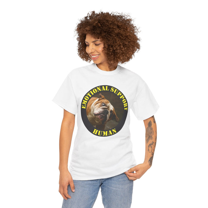 Emotional Support Human T‑Shirt — Funny Dog Face Graphic Tee
