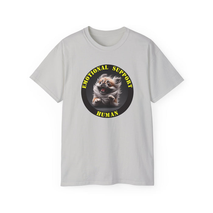 Emotional Support Human Tee - Unisex Cotton Shirt, Funny Dog Lover Gift, Pet Parent Apparel, Quirky Graphic Tee, Supportive Humor Wear