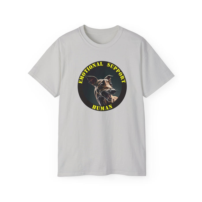 Emotional Support Human Tee - Unisex Cotton Shirt, Funny Dog Lover Gift, Pet Parent Apparel, Quirky Graphic Tee, Supportive Humor Wear