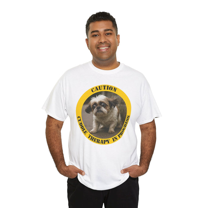 Dog Therapy T-Shirt — “Caution: Canine Therapy in Progress” Cute Pet Tee
