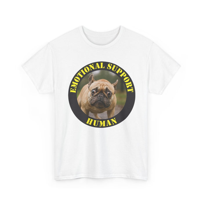 Emotional Support Human Tee — Cute Pug Graphic T‑Shirt