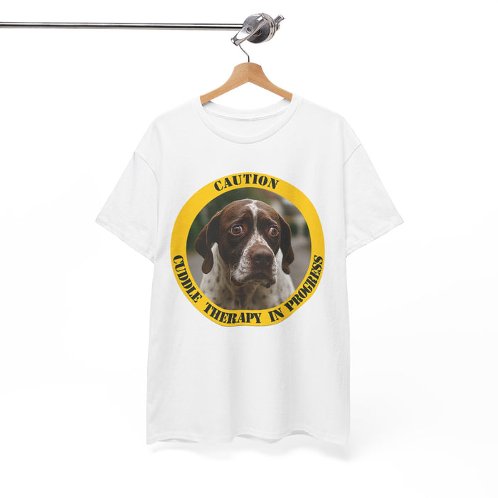 T-Shirt — "Caution: Cuddle Therapy in Progress" Dog Photo Tee