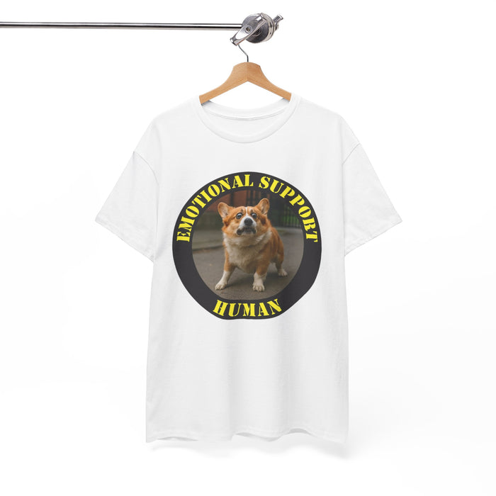 Emotional Support Human Tee — Cute Corgi Graphic T-Shirt