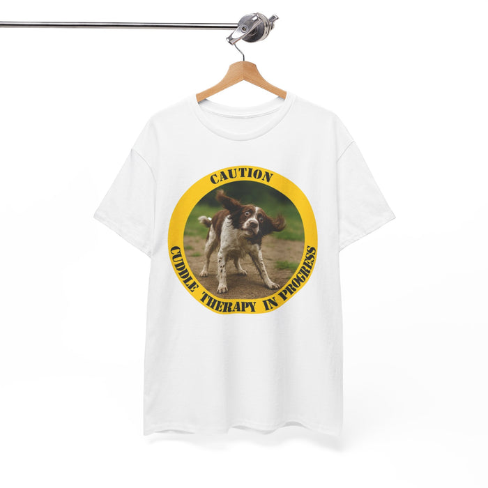 T-Shirt — "Caution: Canine Therapy In Progress" Cute Dog Graphic Tee