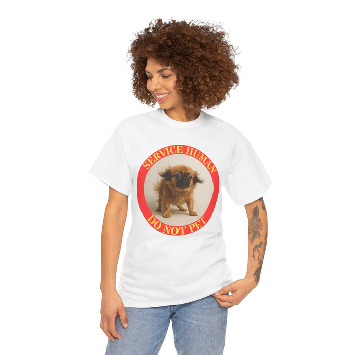 Service Human Do Not Pet T-Shirt – Funny Pekingese Service Dog Tee