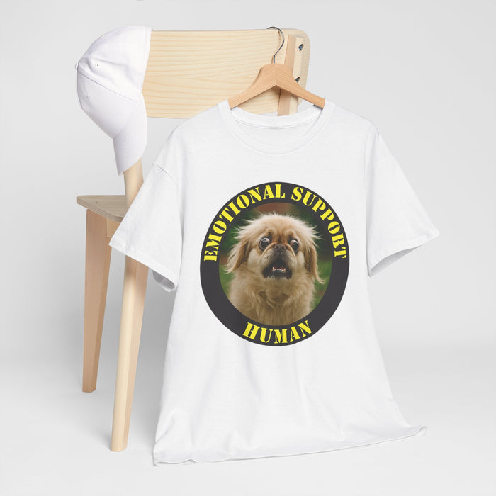Emotional Support Human T-Shirt — Funny Dog Face Graphic Tee