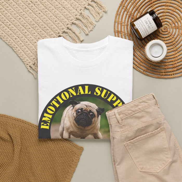 Emotional Support Human T-Shirt – Funny Pug Therapy Tee